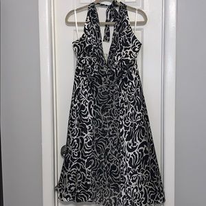 White House Black Market silk formal halter dress